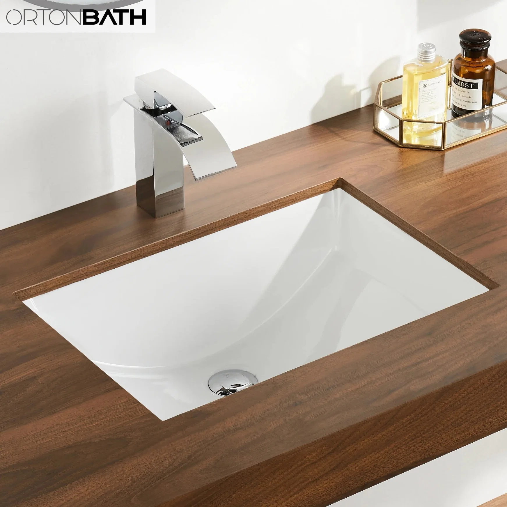 Ortonbath Hot Selling Cupc Bathroom Vanity Under Mount Ceramic Hair Hand Salon Marble Designer Wash Basins Hand Basin Ceramic Sink with Vanity Undermount Basin