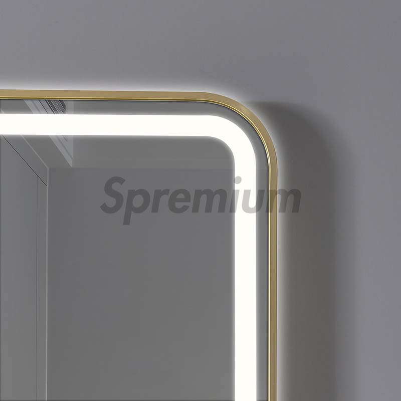 ETL CE Home Decoration Rectangle Shape Fogless Glass Styling Mirror Hotel Dressing Furniture Framed Smart LED Mirror Bathroom Wall Mirrors with Light