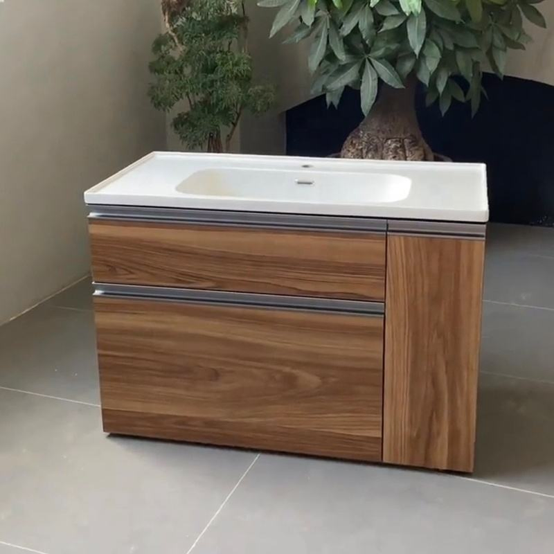 Built Multi-Functional Storage Shelf Modern Bathroom Vanity Made by Plywood Wall Mounted Bathroom Sink