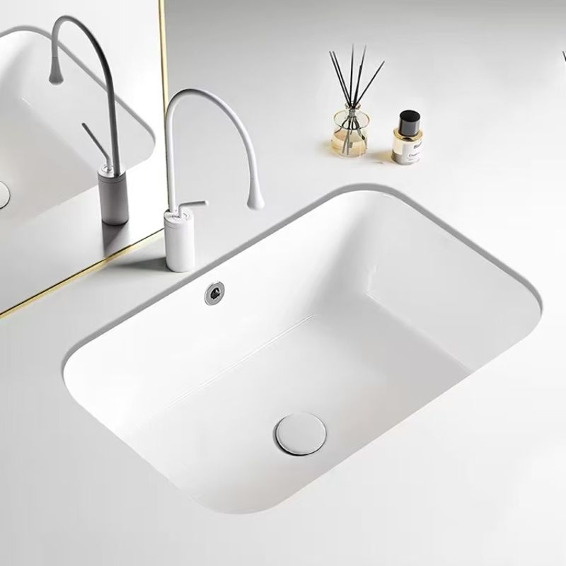 Ceramic Undermount Basin Rectangular Bathroom Sink K26