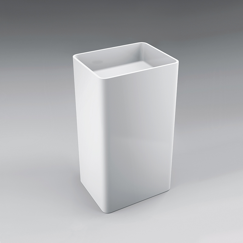 Acrylic Solid Surface Bathroom Artificial Stone Resin Freestanding Pedestal Sink