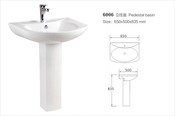 Ceramic Pedestal Sink (No. P01)