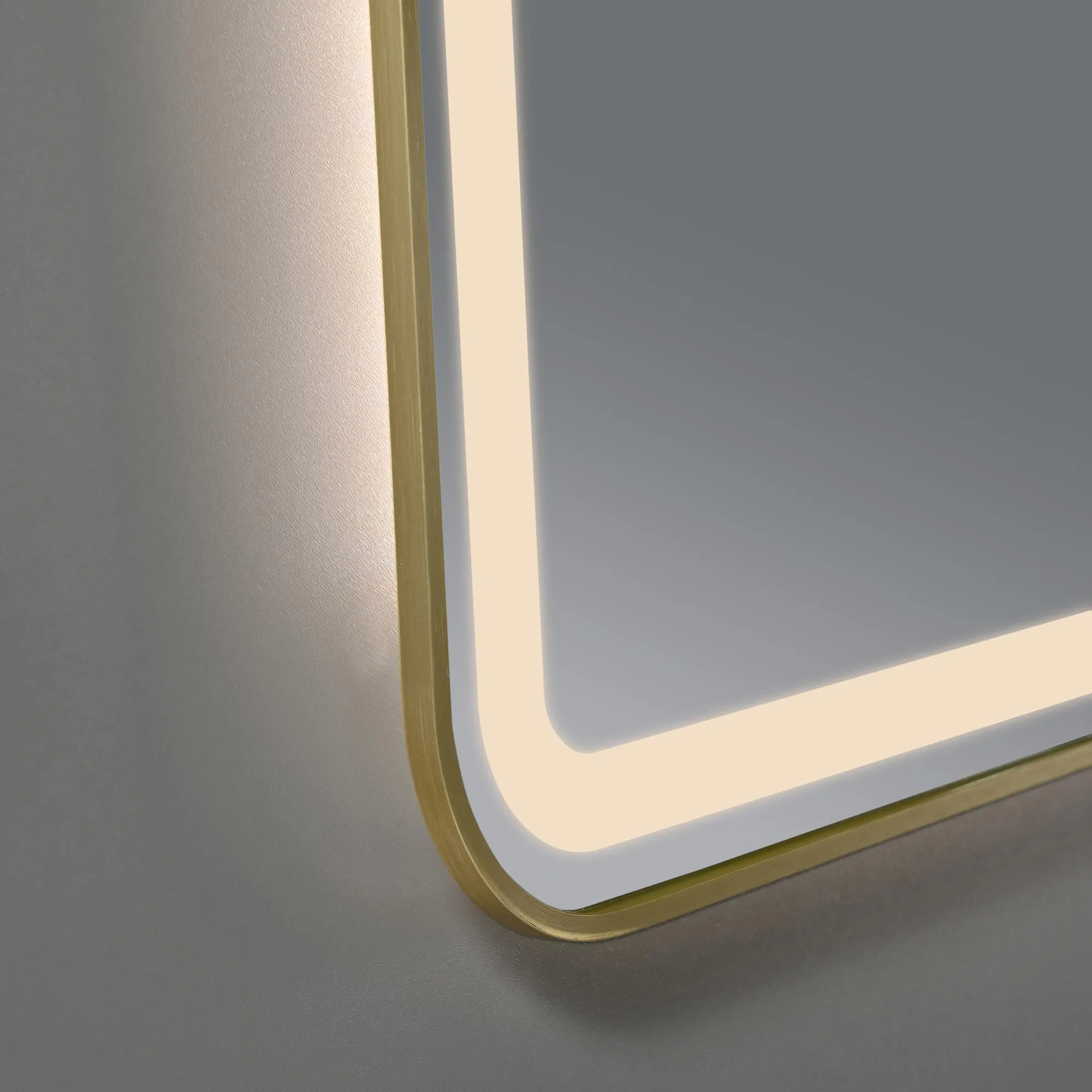 Smart Bathroom Framed Lighted Mirrors Wall LED Mirror with Anti-Fog Espejo