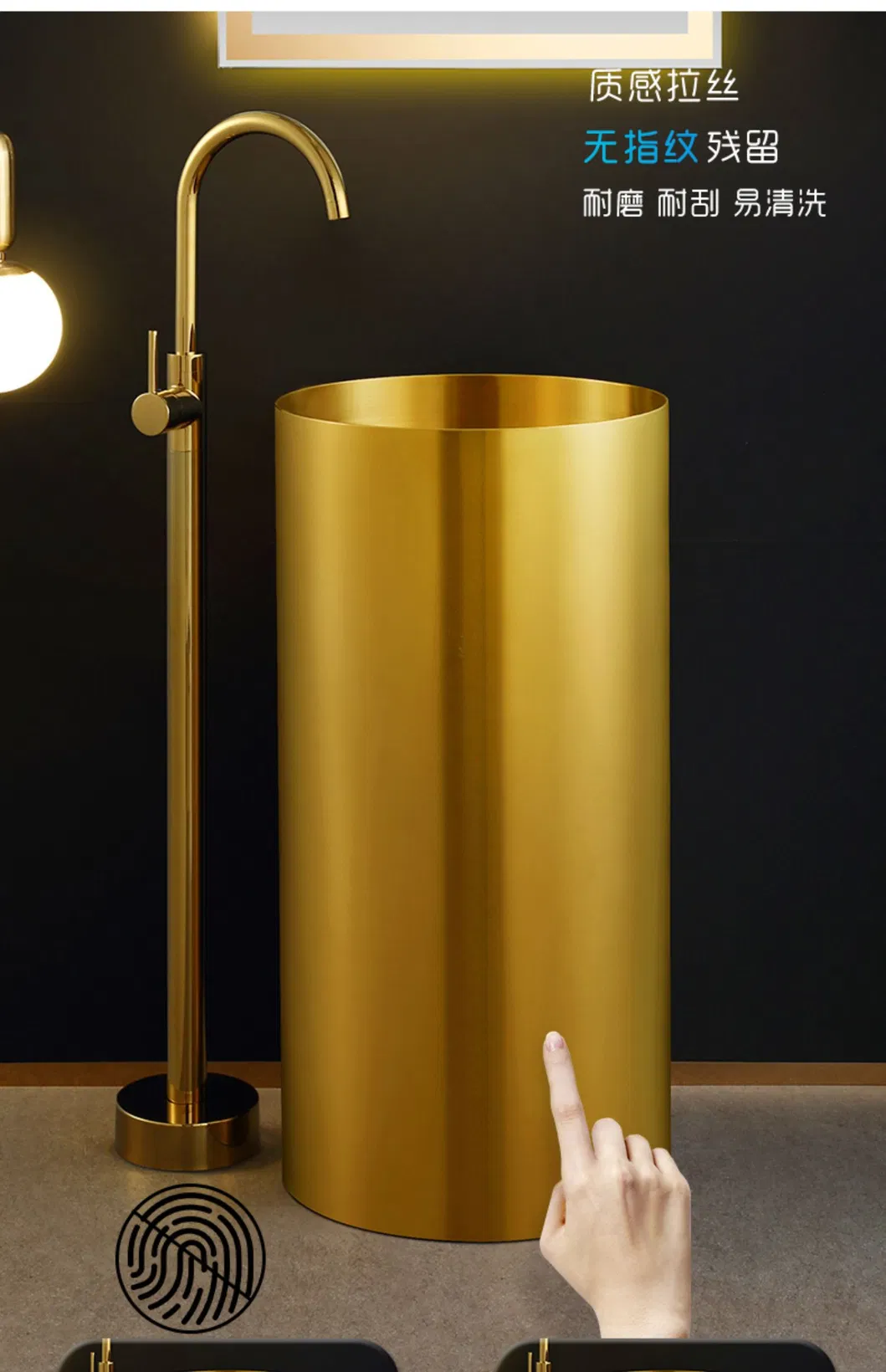 Stainless Steel Pedestal Sink View 4