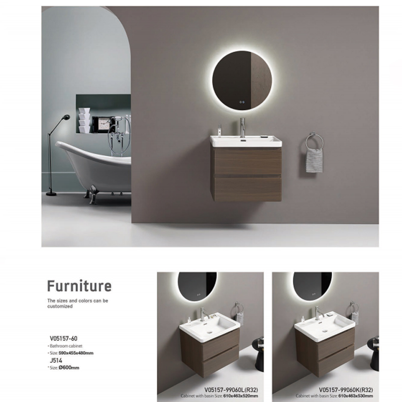 Made in China Wall-Mounted Customizable Modern Bathroom Cabinet Simple Premium Bathroom Vanity with Sink Wood