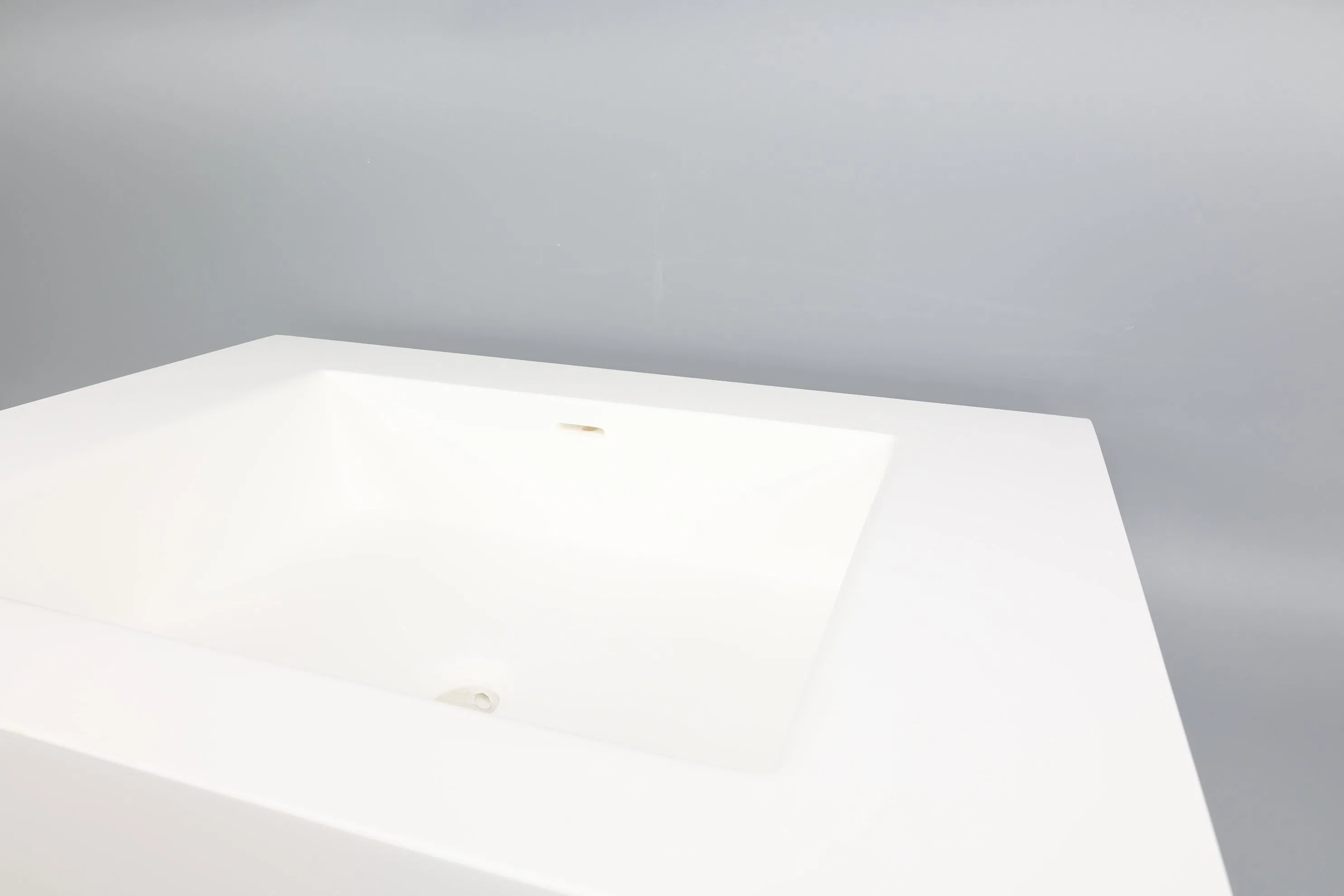 Cupc Hygienic Molded Acrylic Solid Surface Wall Mounted / Countertop Integrated Sink for Bathroom