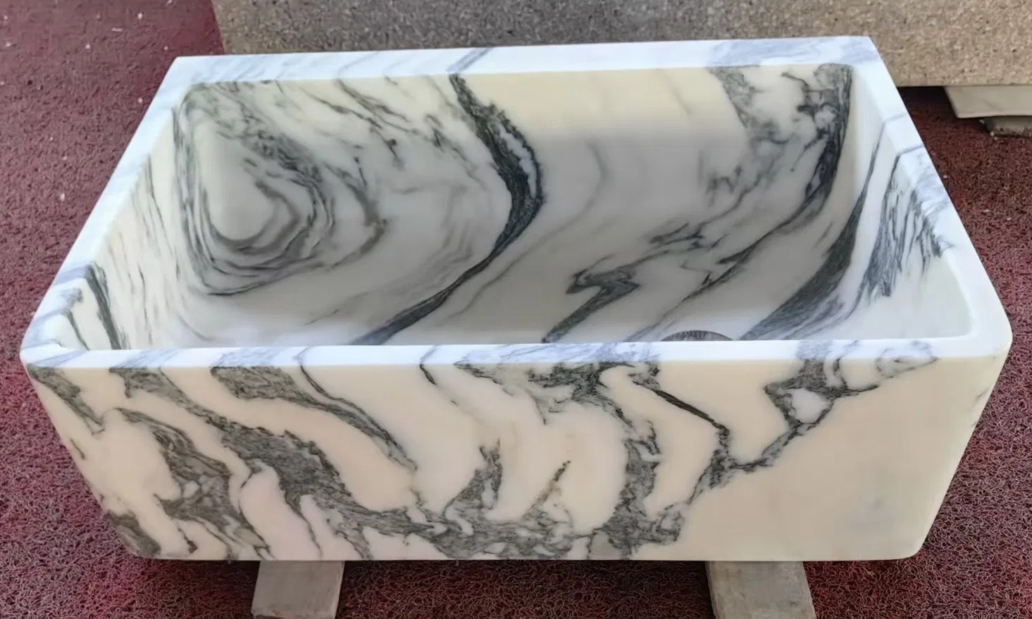 Natural Stone polished Italy white Arabescato Marble Vessel Sink for Bathroom/vanity/table/bar/countertop