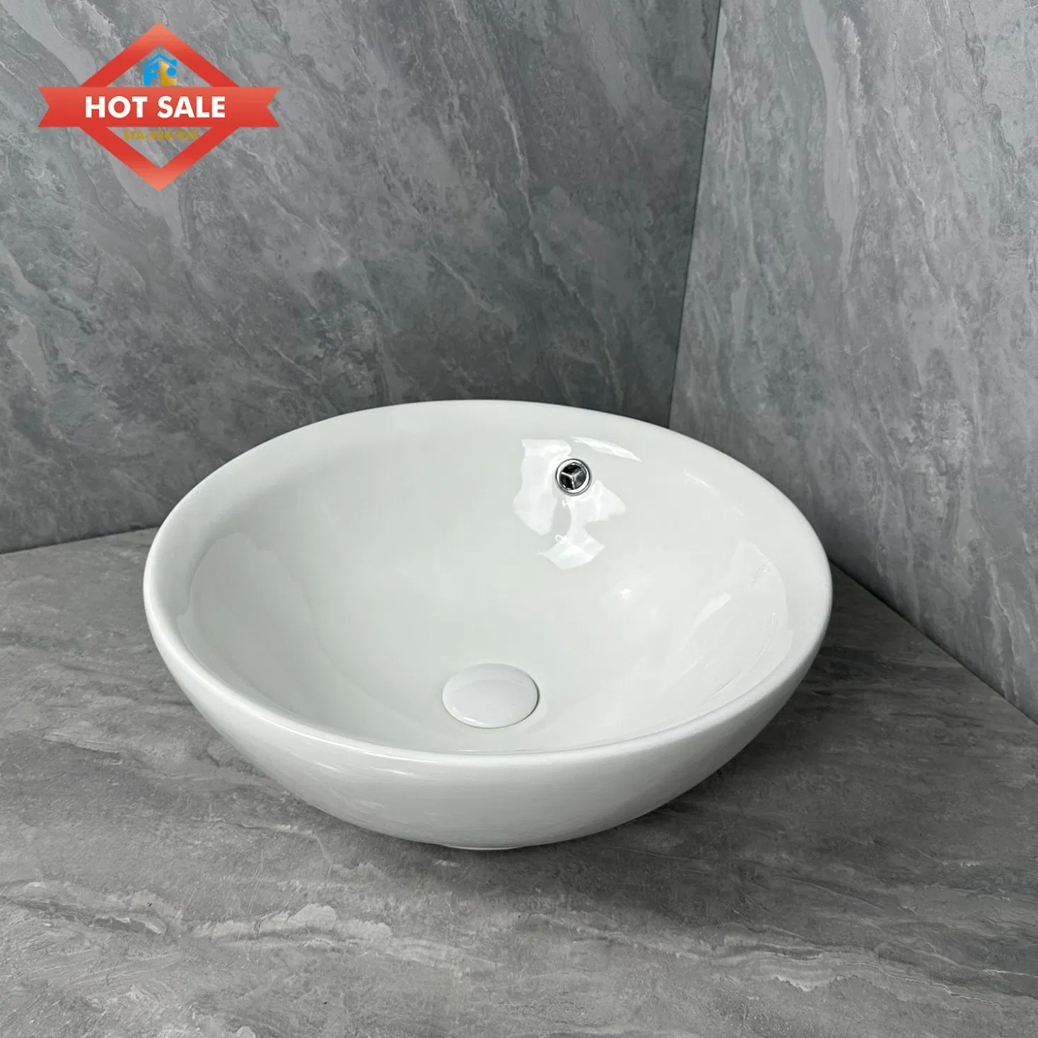 Washroom Countertop Art Basin Ceramic White Marble Oval Lavabo Hand Wash Basin Bathroom Vessel Sink