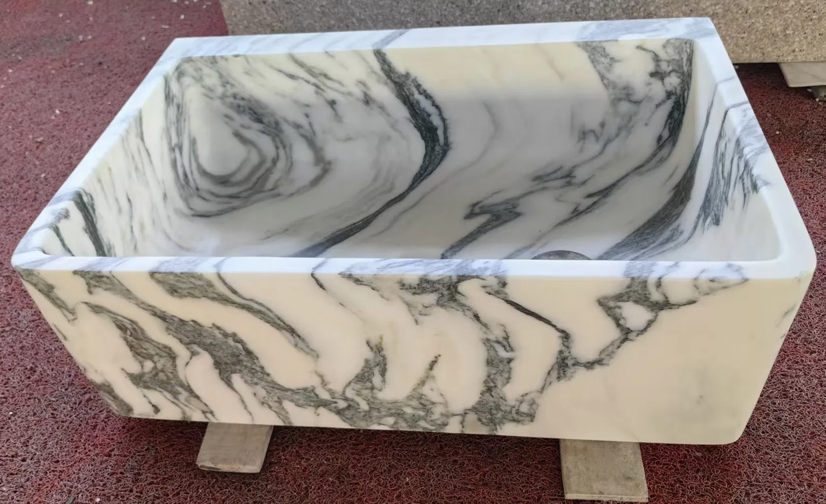 Natural Stone polished Italy white Arabescato Marble Vessel Sink for Bathroom/vanity/table/bar/countertop