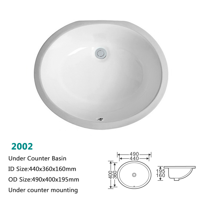 19.5X16"China Supplier Sanitaryware Undercounter Sink Bathroom Oval Shape Ceramic Basin Wash Basin Undermount Sink