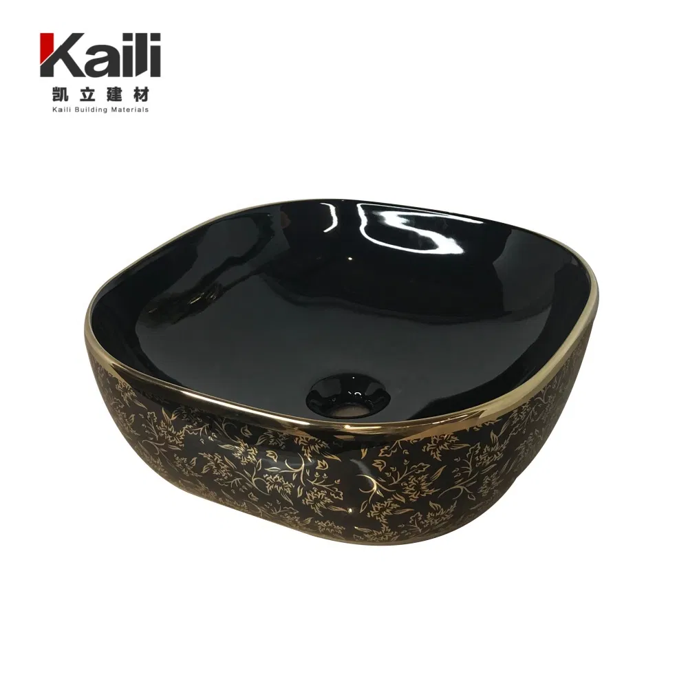 High Quality Black Ceramic Mini Wash Basin Modern Artistic Solid Wall-Mounted Bathroom Sink