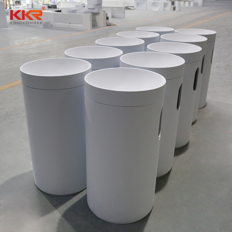 Colorful Cast Stone Solid Surface Bathroom Pedestal Washing Sink
