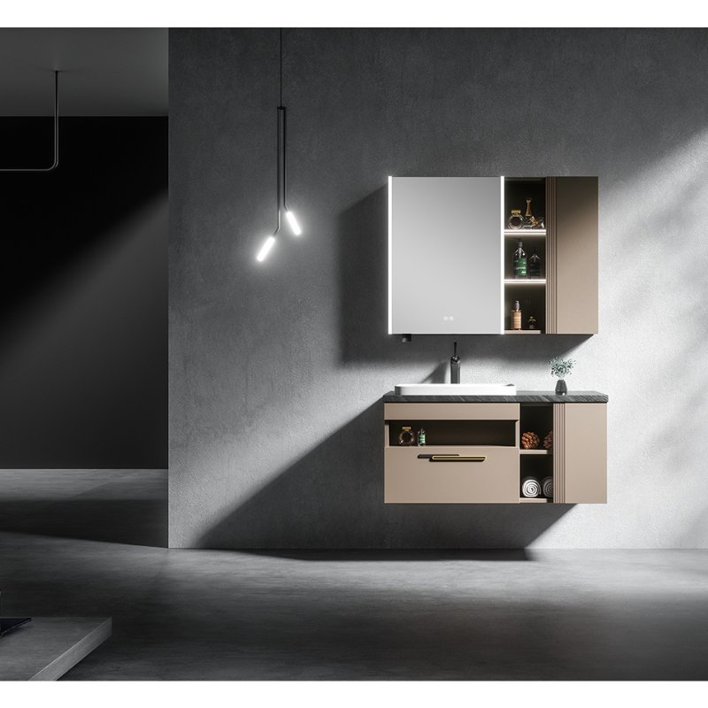 63" Modern Bathroom Vanity with Double Sink-Marble Top &amp; Built-in USB Ports