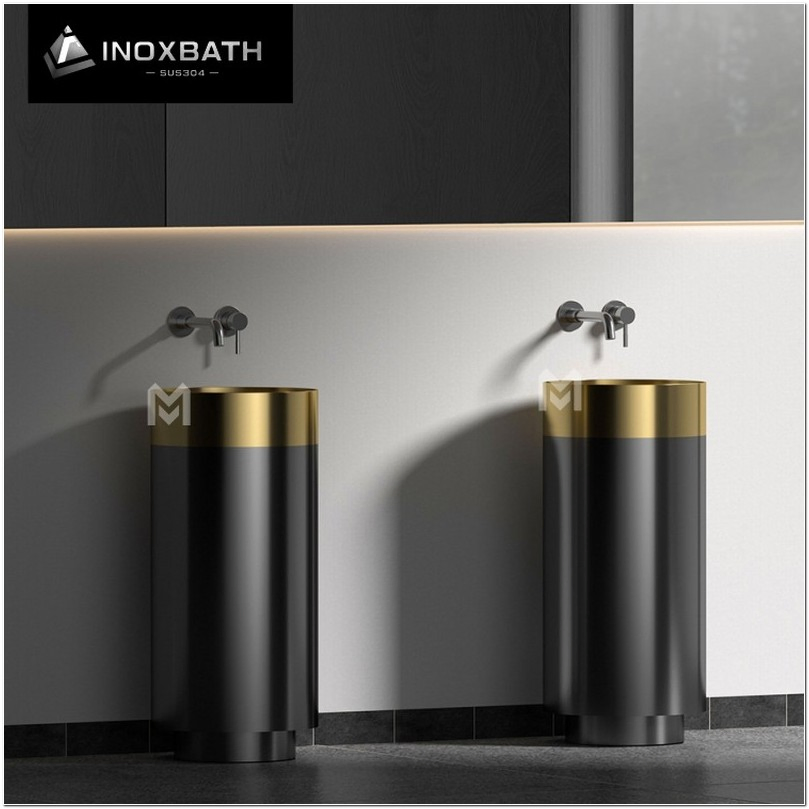 Bathroom Sink Ada Compliant Hand Basin with Anti-Microbial Coated Pedestal Support