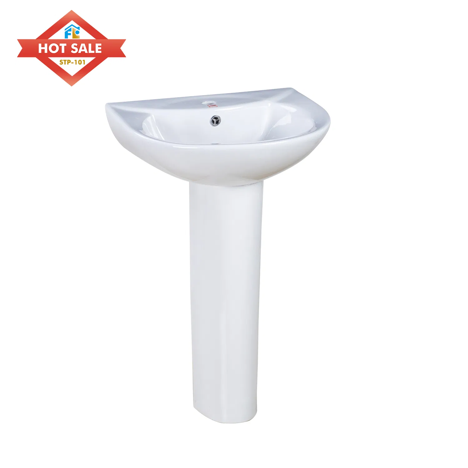 Fluor CE Pedestal Basin Porcelain Wash Basin Washstand Ceramic Lavatory Hand Wash Sinks for Bathroom