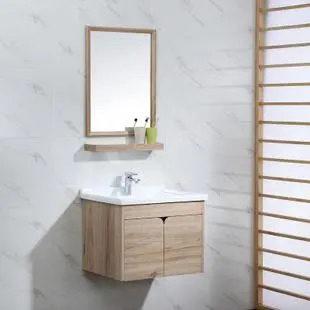 Floating Wall Mounted Bathroom Marble Sink with Mirror Light Furniture Vanity