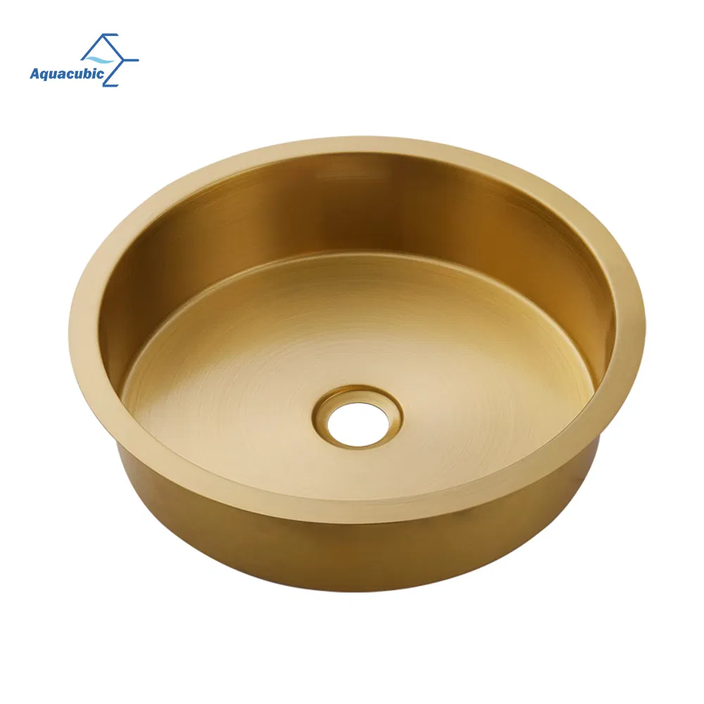 Factory Customized Size Stainless Steel Undermount Water Basin Round Single Bowl Black Bathroom Sink