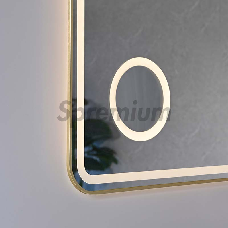 ETL CE Home Decoration Rectangle Shape Fogless Glass Styling Mirror Hotel Dressing Furniture Framed Smart LED Mirror Bathroom Wall Mirrors with Light