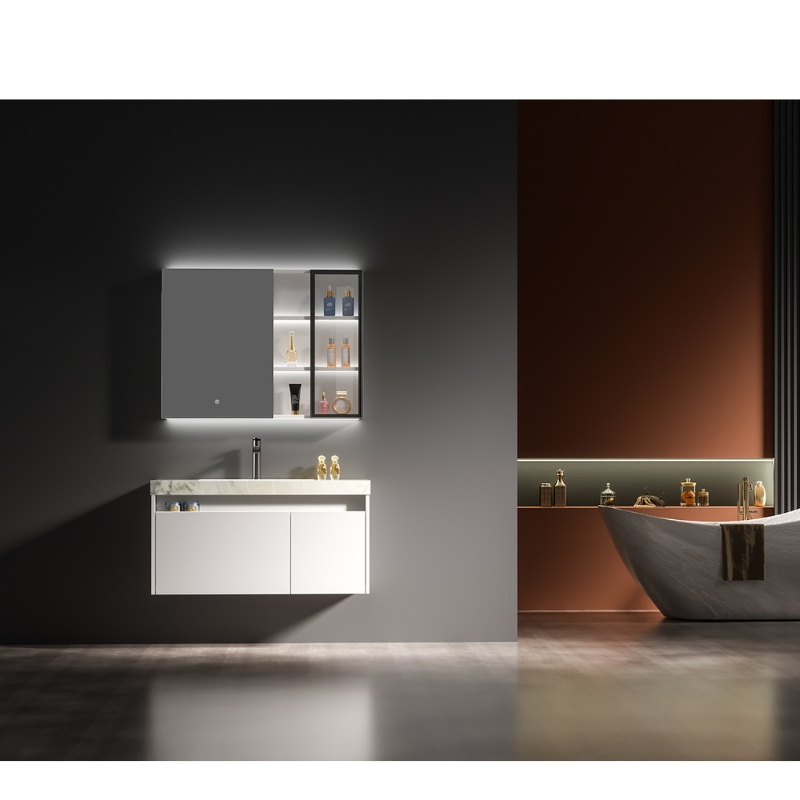 Wall-Mounted Bathroom Vanity (36") -Quartz Top Single Sink &amp; Floating Design