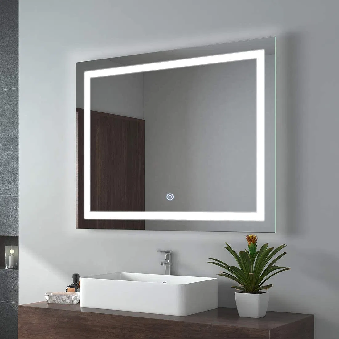 Classic Advanced Hospitality Hotel Salon Furniture CE/UL/cUL Certificated Backlit Wall Mounted Lighted Bathroom LED Illuminated Smart Mirror with Demister