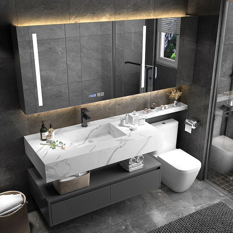 Modern Design White Double Sink Bathroom Vanity