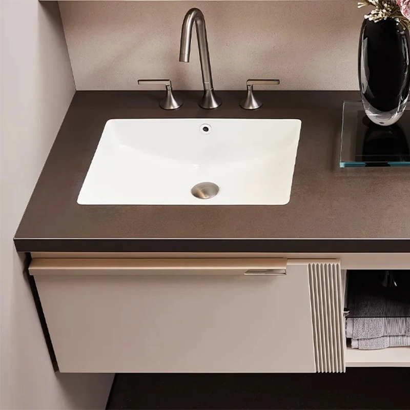 Contemporary Light Grey Double Sink Bathroom Vanity for Modern Homes