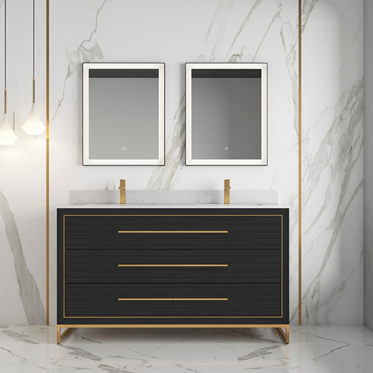 American Style Modern Single Double Sink Solid Wood Bathroom Vanities