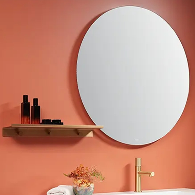 Stylish Modern Red Lacquer Bathroom Vanity Featuring Elegant Gold Accents