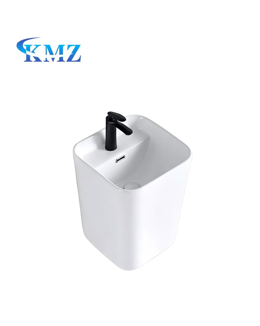 Hot Sale Square European Style Wall Hung Ceramic Wall Mounted Hand Wash Basin Bathroom Sink