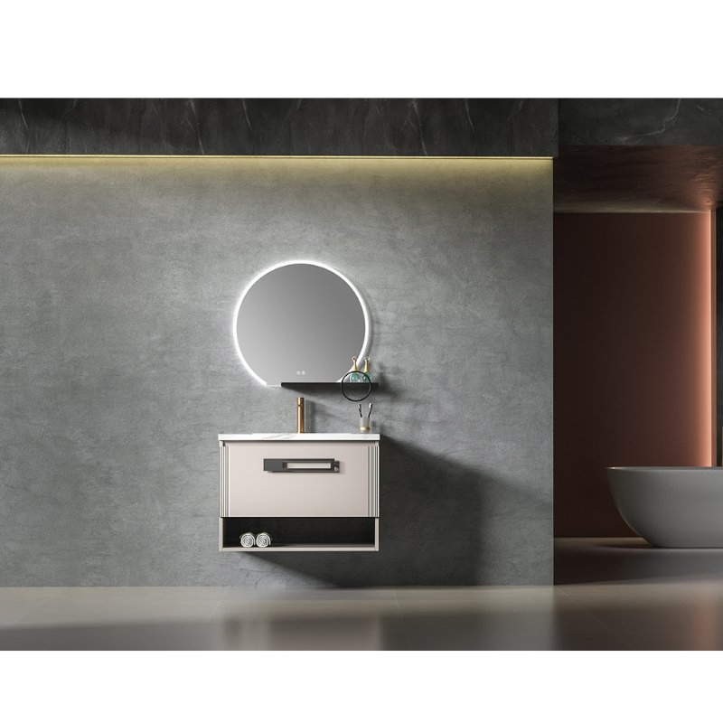 63" Modern Bathroom Vanity with Double Sink-Marble Top &amp; Built-in USB Ports