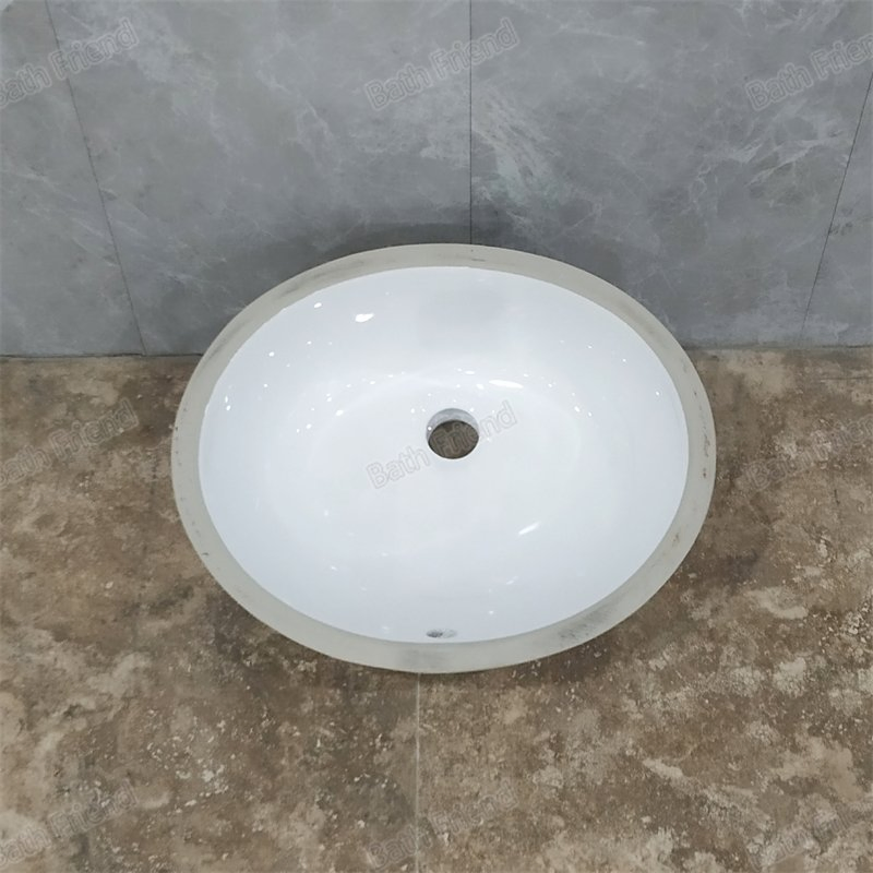 16.5” Durable Oval Undermount Vitreous Ceramic Lavatory Vanity Bathroom Sink