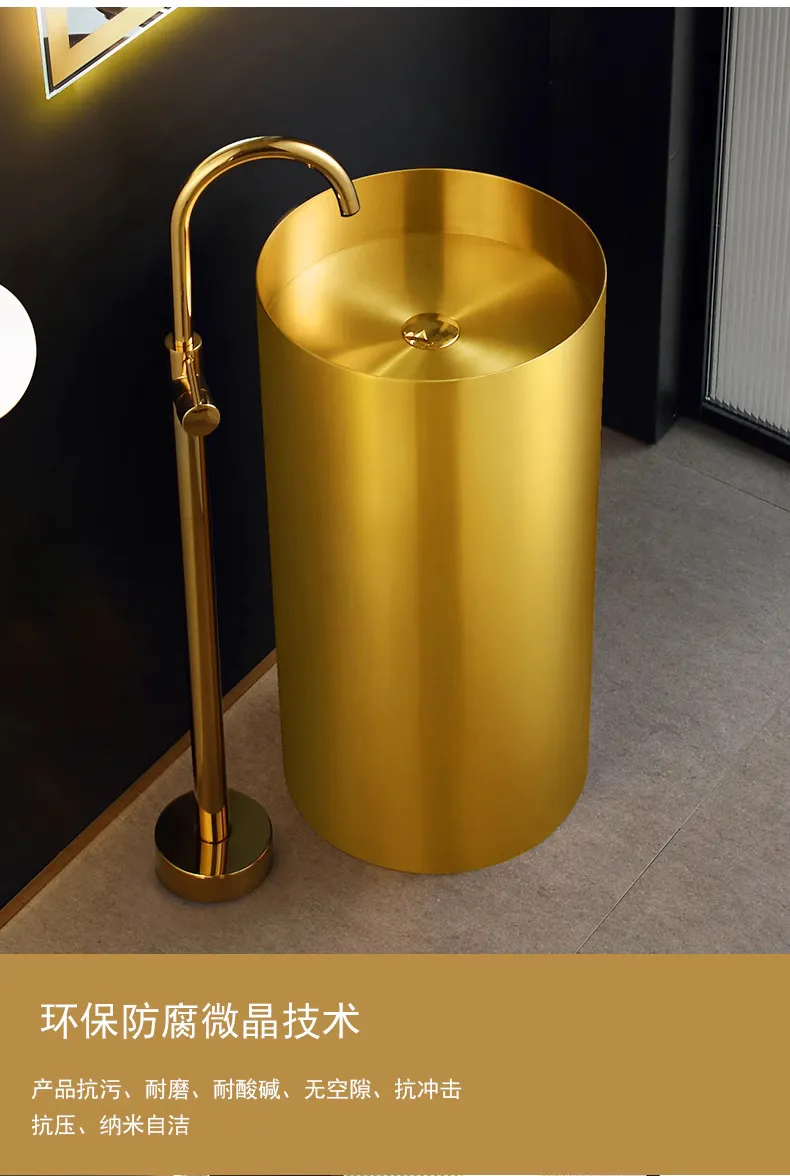 Stainless Steel Pedestal Sink View 8