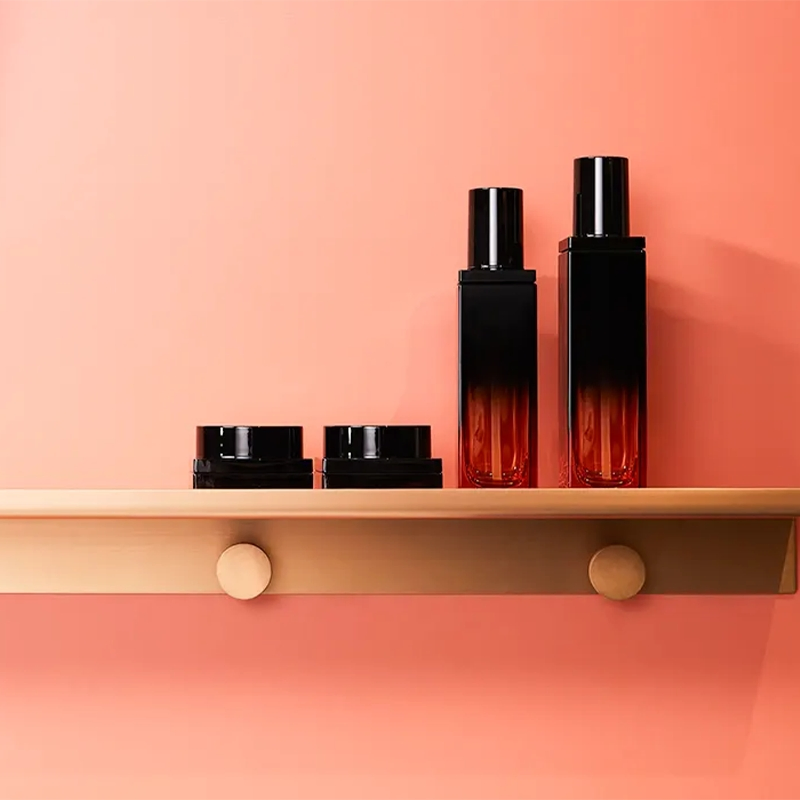 Stylish Modern Red Lacquer Bathroom Vanity Featuring Elegant Gold Accents