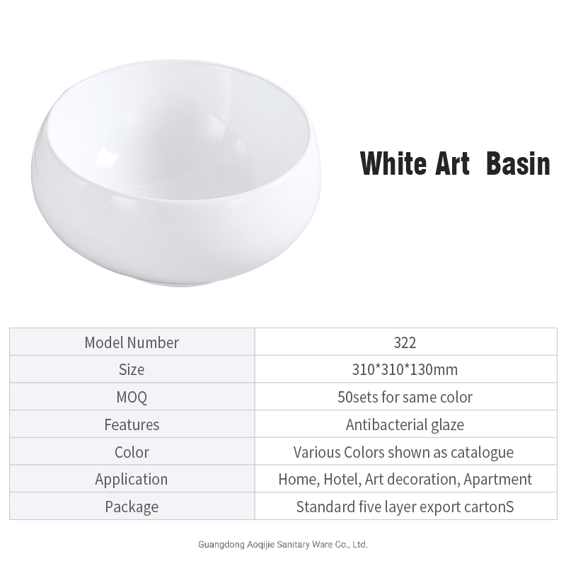 Hand Wash Basin Lavabo Round Bowl Shape Wash Sink Ceramic Porcelain Counter Top Sink Vessel Vanity Sink