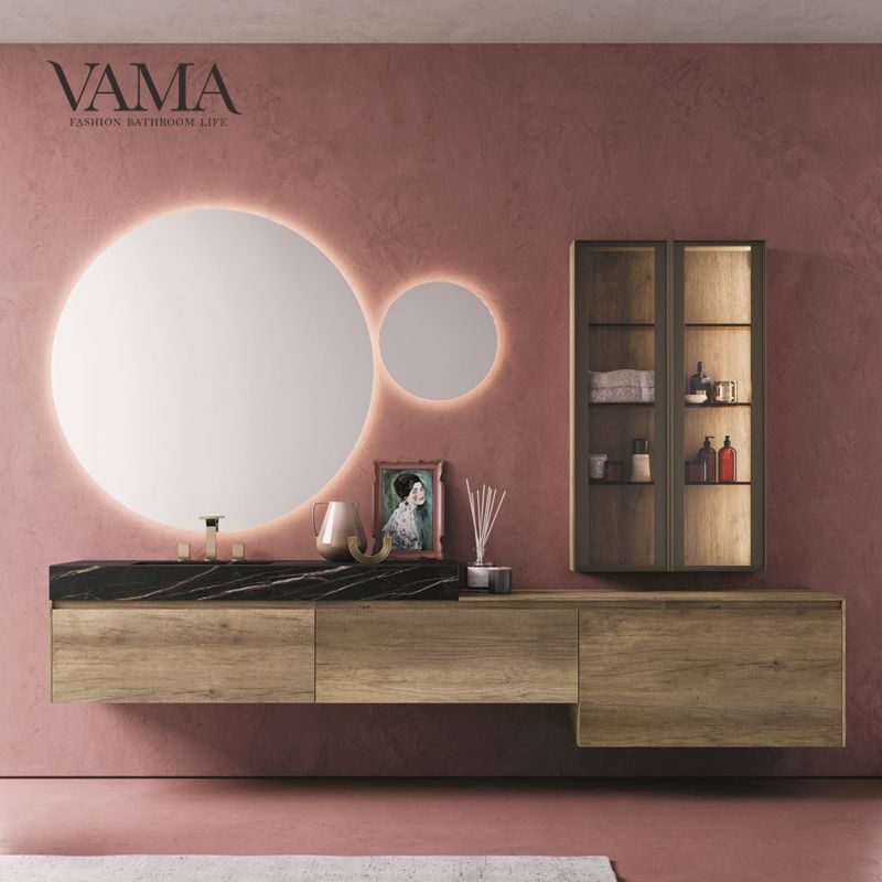 Vama New Arrivals Double Sinks Sanitary Ware Free Standing Bathroom Vanity ND08-7