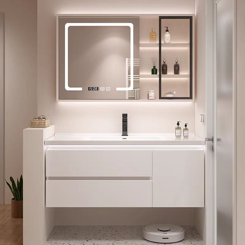 Good Selling Modern Design Euro Style Floating Solid Wood Freestanding Bathroom Vanity