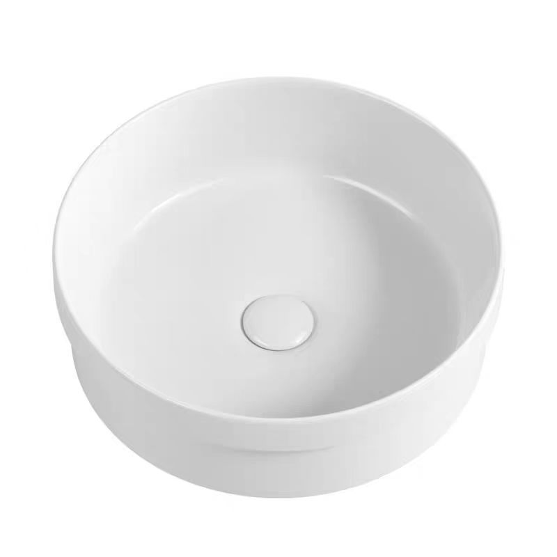 Shell-Shaped Ceramic Vessel Sink for Modern Bathroom Countertop