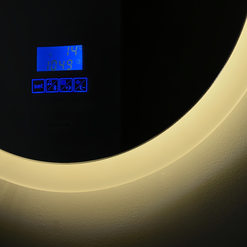 Wall Mounted Modern PVC Melamine Bathroom Cabinet /Vanity with Smart LED Silver Glass Mirrors