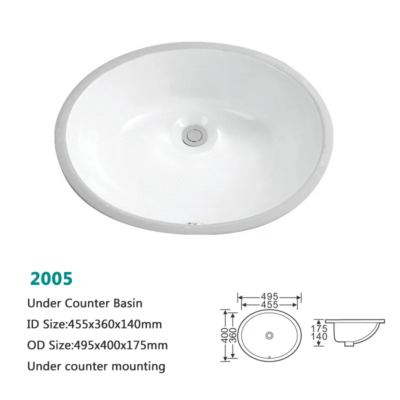Oval Ceramic Basin View 1