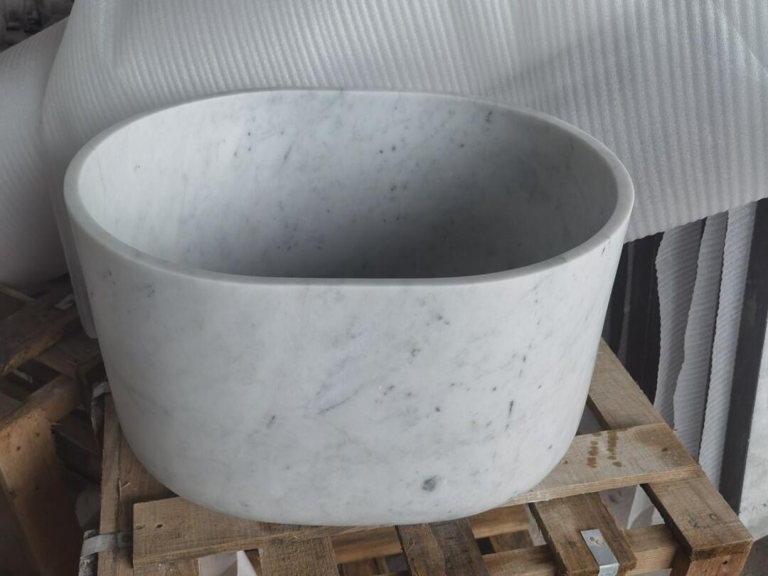 Natural Marble Pedestal Basin Washing Sink for Bathroom Marble Basin Sink