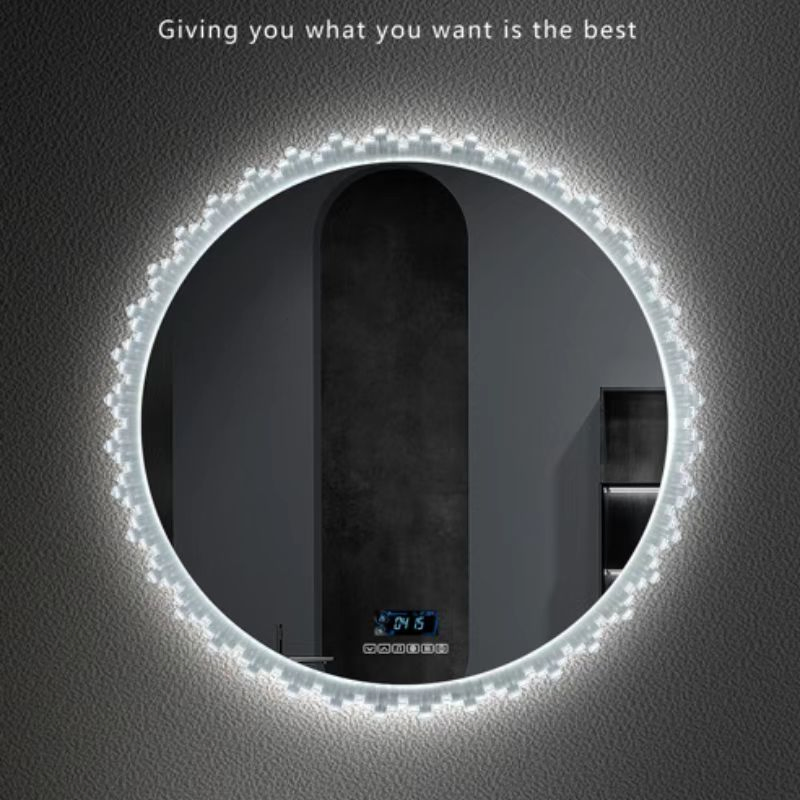 Wholesale Bathroom Makeup with Round Dimmable LED Touch Switch Mirror with Waterproof and Anti Fog Functions, Providing Multiple Size Options