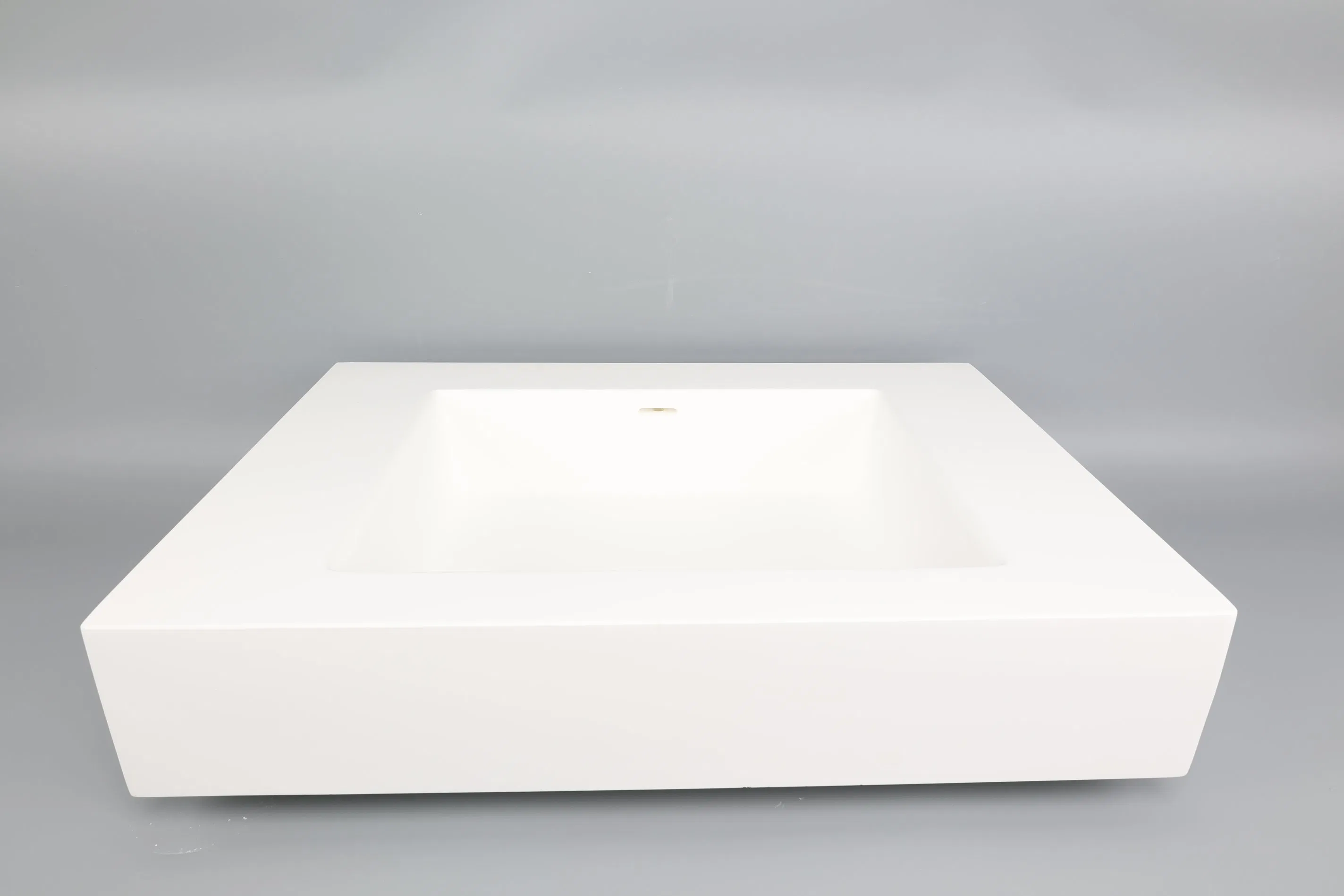 Cupc Hygienic Molded Acrylic Solid Surface Wall Mounted / Countertop Integrated Sink for Bathroom