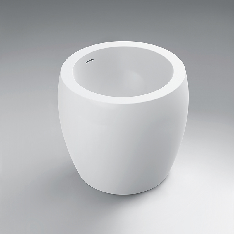 Acrylic Solid Surface Bathroom Artificial Stone Resin Freestanding Pedestal Sink