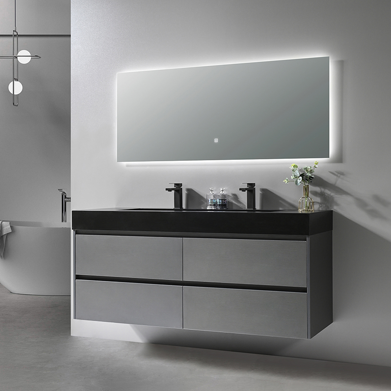 FSC Certified New Modern Luxury Bagno Plywood Bathroom Wall Hung Cabinet Vanity with Sink and LED Smart Mirror