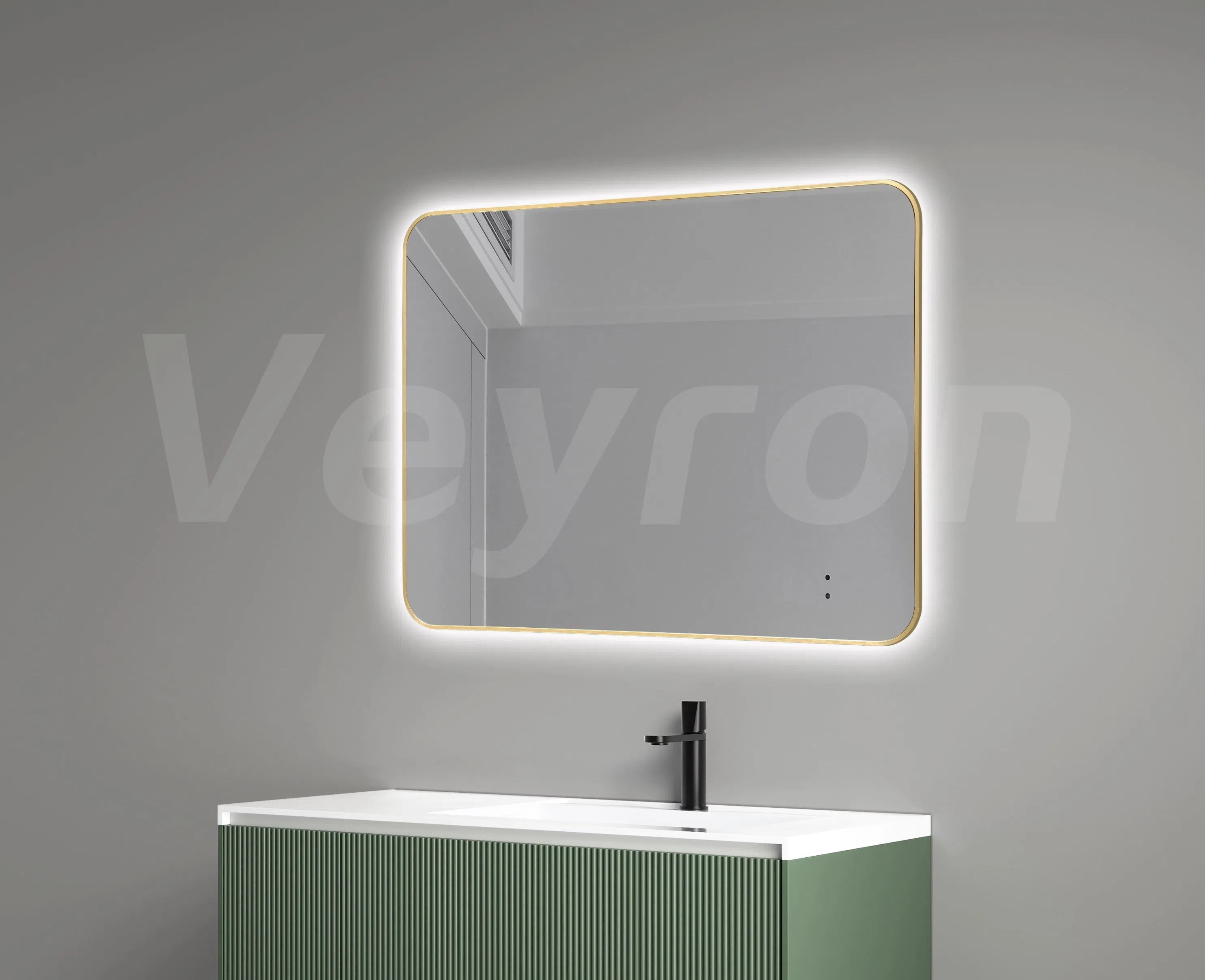 Manufacturer Glass Home Decoration Furniture Sanitary Ware Rectangle Makeup Bluetooth Speaker Smart Wall Bathroom Espejo LED Mirror with Toilet/Faucet/Water Tap