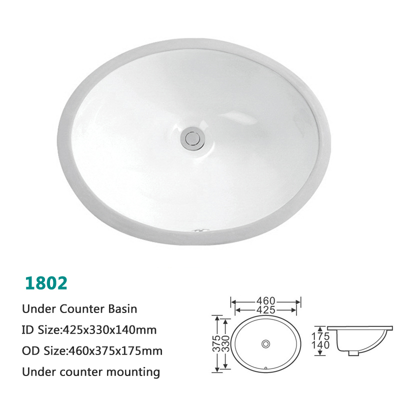 19.5X16"China Supplier Sanitaryware Undercounter Sink Bathroom Oval Shape Ceramic Basin Wash Basin Undermount Sink