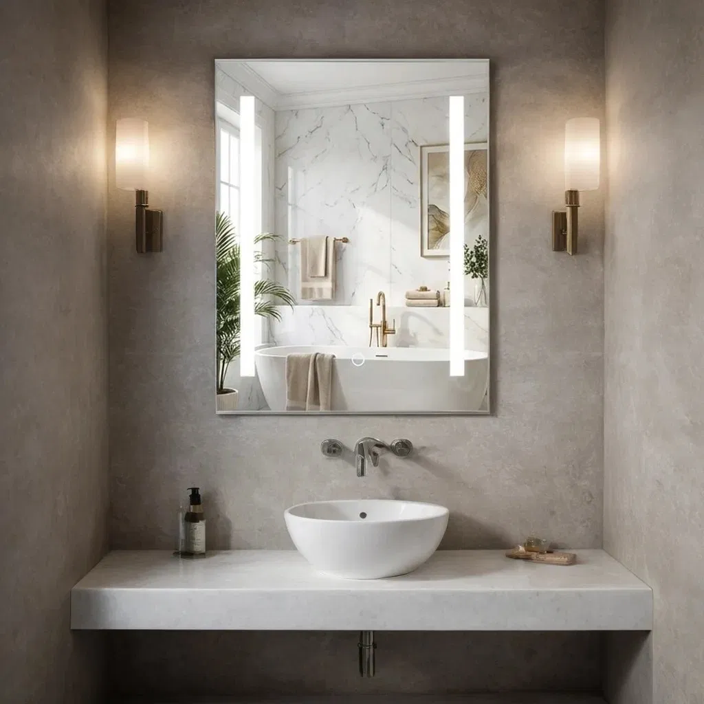 Smart Home Decor Bathroom Vanity Wall Mounted Makeup LED Mirror with LED Strip