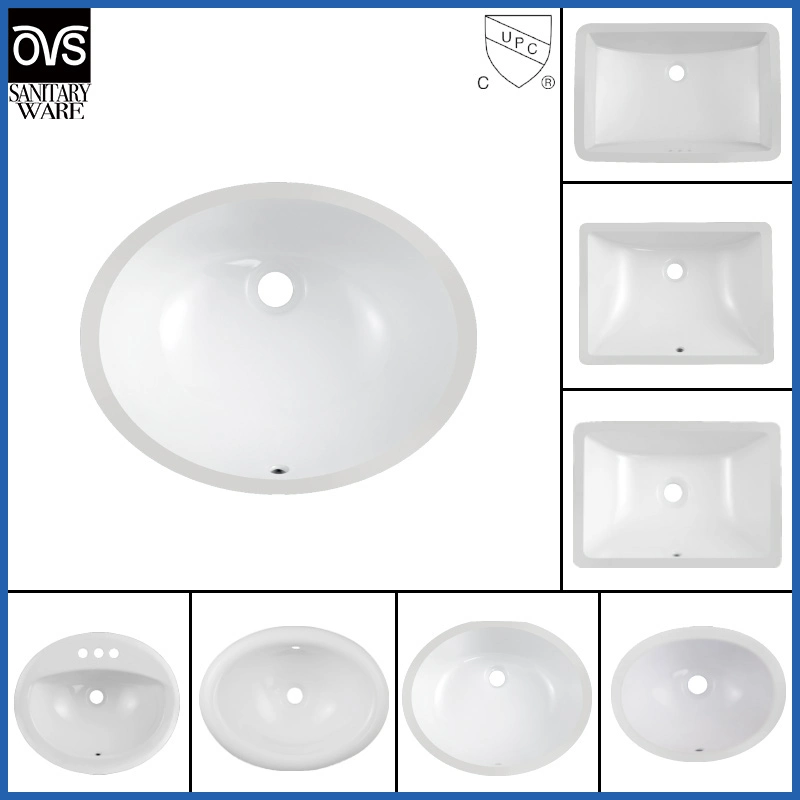 Popular Design Sanitaryware Cupc Undercounter Sink Bathroom Oval Shape Undercounter Ceramic Basin Wash Basin Wall Hung Basin Undermount Sink