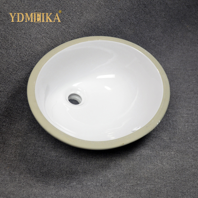 Modern Minimalist 18 Inch Ceramic Embedded Undermount Basin Oval Bathroom Balcony Sink