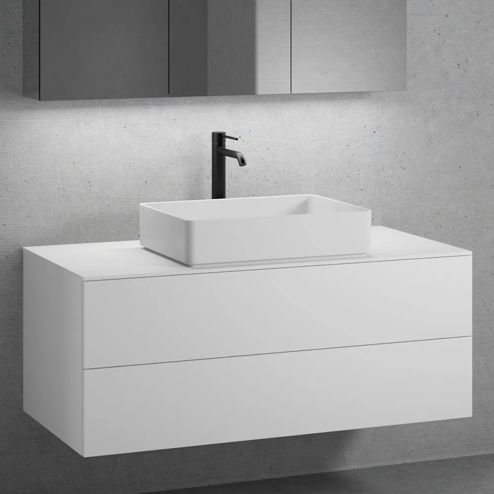 Custom Floating Top Mounted Sink Bathroom Vanity for Hotel Retail Projects